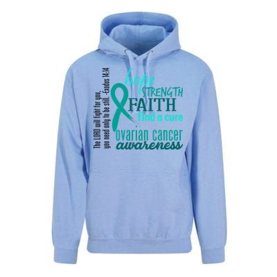 Ovarian Cancer Awareness Hope Faith Love Unisex Surf Hoodie