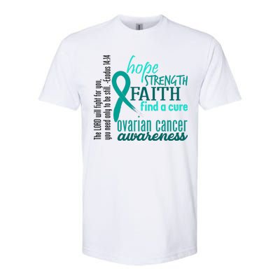 Ovarian Cancer Awareness Hope Faith Love Softstyle CVC T-Shirt