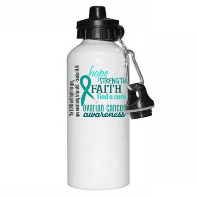 Ovarian Cancer Awareness Hope Faith Love Aluminum Water Bottle 