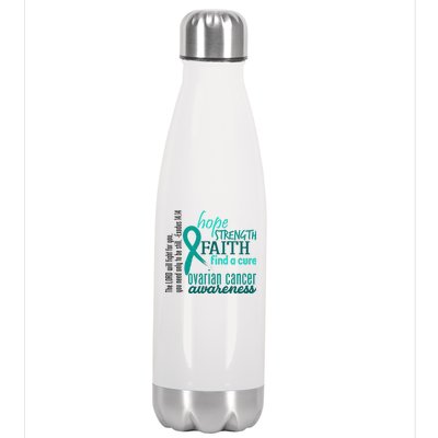 Ovarian Cancer Awareness Hope Faith Love Stainless Steel Insulated Water Bottle