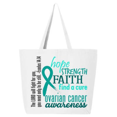 Ovarian Cancer Awareness Hope Faith Love 25L Jumbo Tote