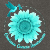 Ovarian Cancer Awareness Teal Hummingbird Sunflower Cotton Canvas Backpack