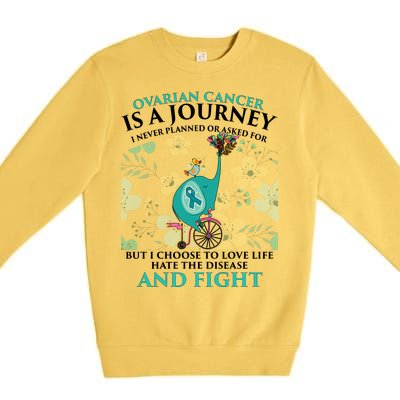 Ovarian Cancer Is A Journey Elephant Premium Crewneck Sweatshirt