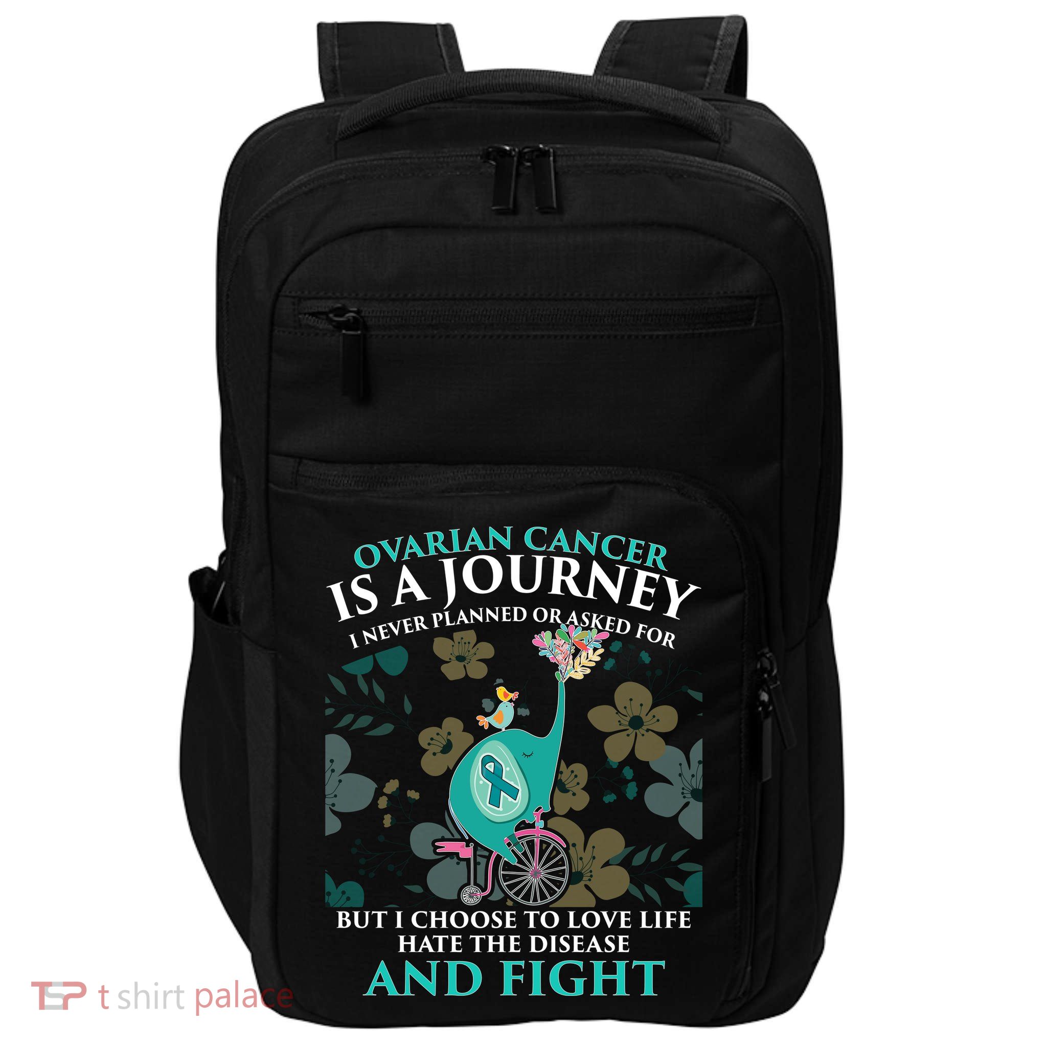 Ovarian Cancer Is A Journey Elephant Impact Tech Backpack