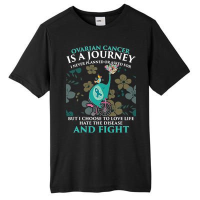 Ovarian Cancer Is A Journey Elephant Tall Fusion ChromaSoft Performance T-Shirt