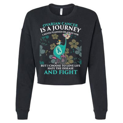 Ovarian Cancer Is A Journey Elephant Cropped Pullover Crew