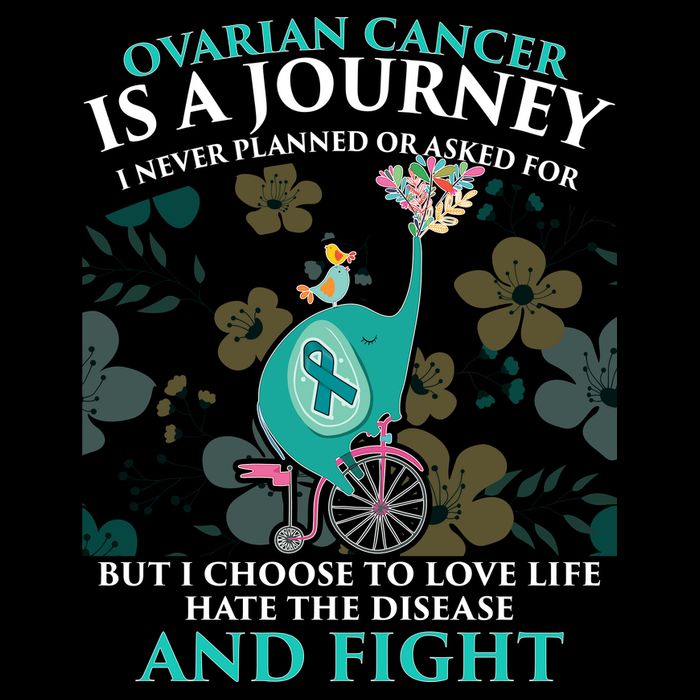 Ovarian Cancer Is A Journey Elephant Cropped Pullover Crew