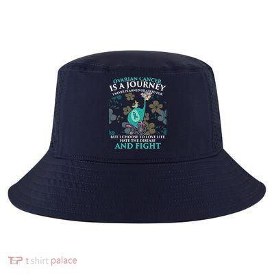 Ovarian Cancer Is A Journey Elephant Cool Comfort Performance Bucket Hat