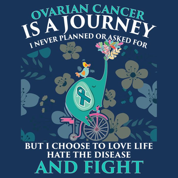Ovarian Cancer Is A Journey Elephant Cool Comfort Performance Bucket Hat