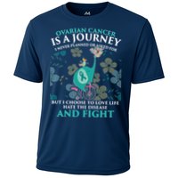 Ovarian Cancer Is A Journey Elephant Cooling Performance Crew T-Shirt