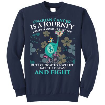 Ovarian Cancer Is A Journey Elephant Sweatshirt