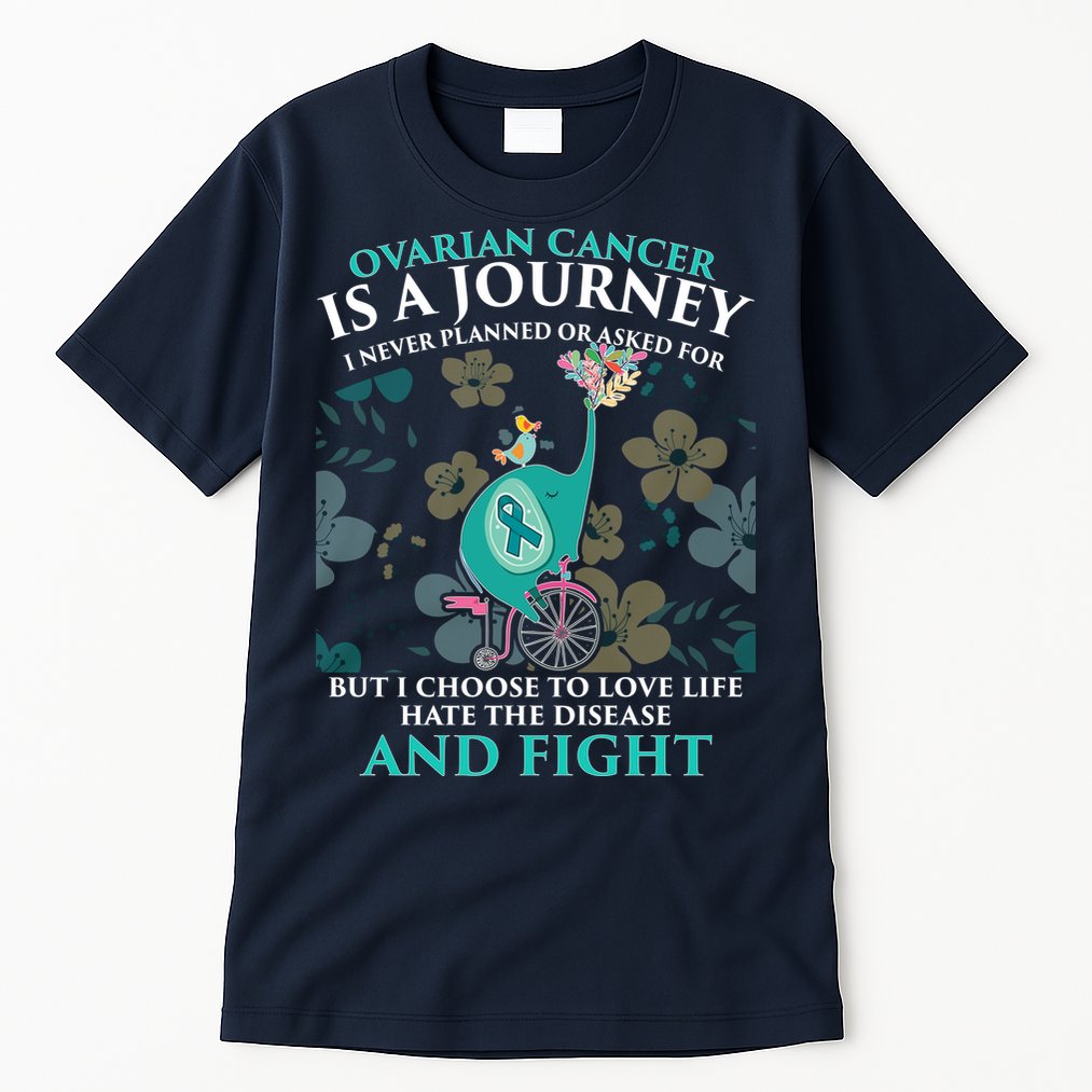 Ovarian Cancer Is A Journey Elephant Tall T-Shirt