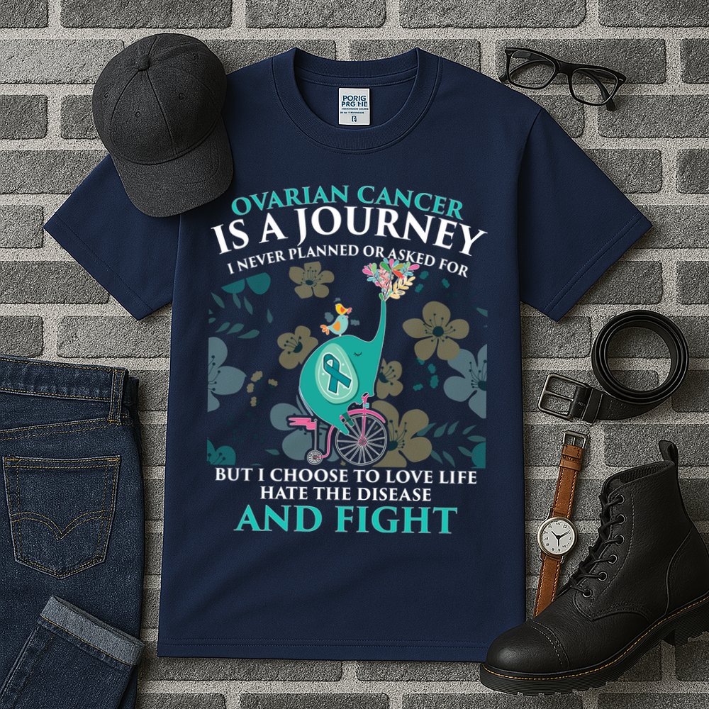 Ovarian Cancer Is A Journey Elephant Tall T-Shirt