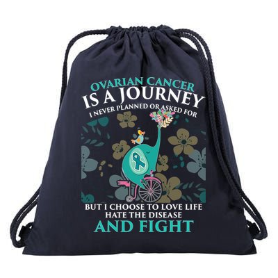 Ovarian Cancer Is A Journey Elephant Drawstring Bag