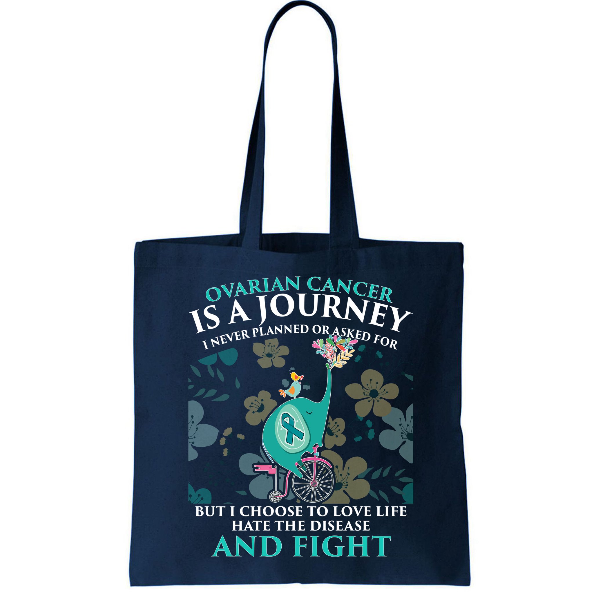 Ovarian Cancer Is A Journey Elephant Bag