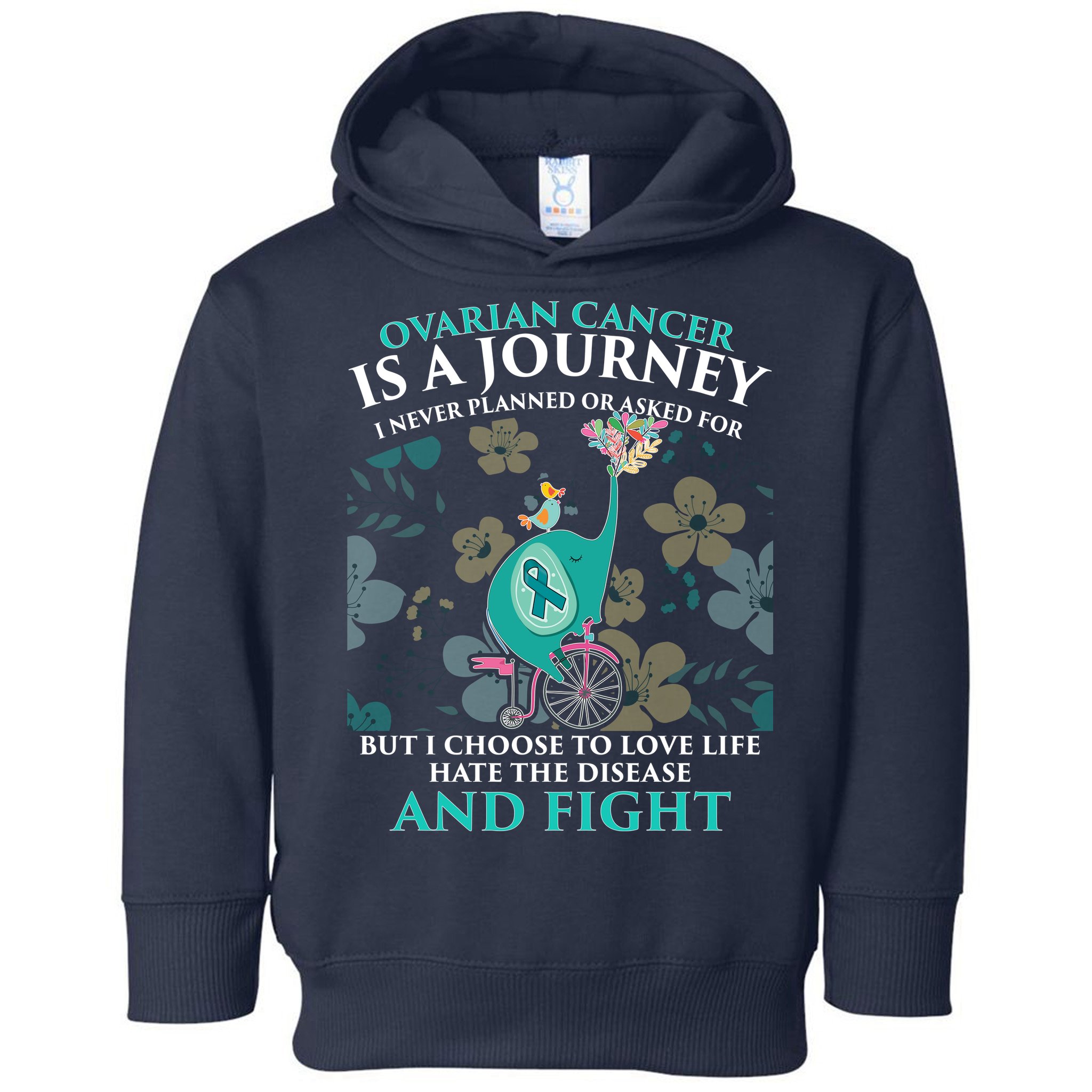 Ovarian Cancer Is A Journey Elephant Toddler Hoodie