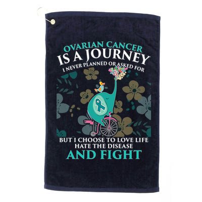 Ovarian Cancer Is A Journey Elephant Golf Towel