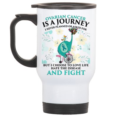 Ovarian Cancer Is A Journey Elephant Stainless Steel Travel Mug