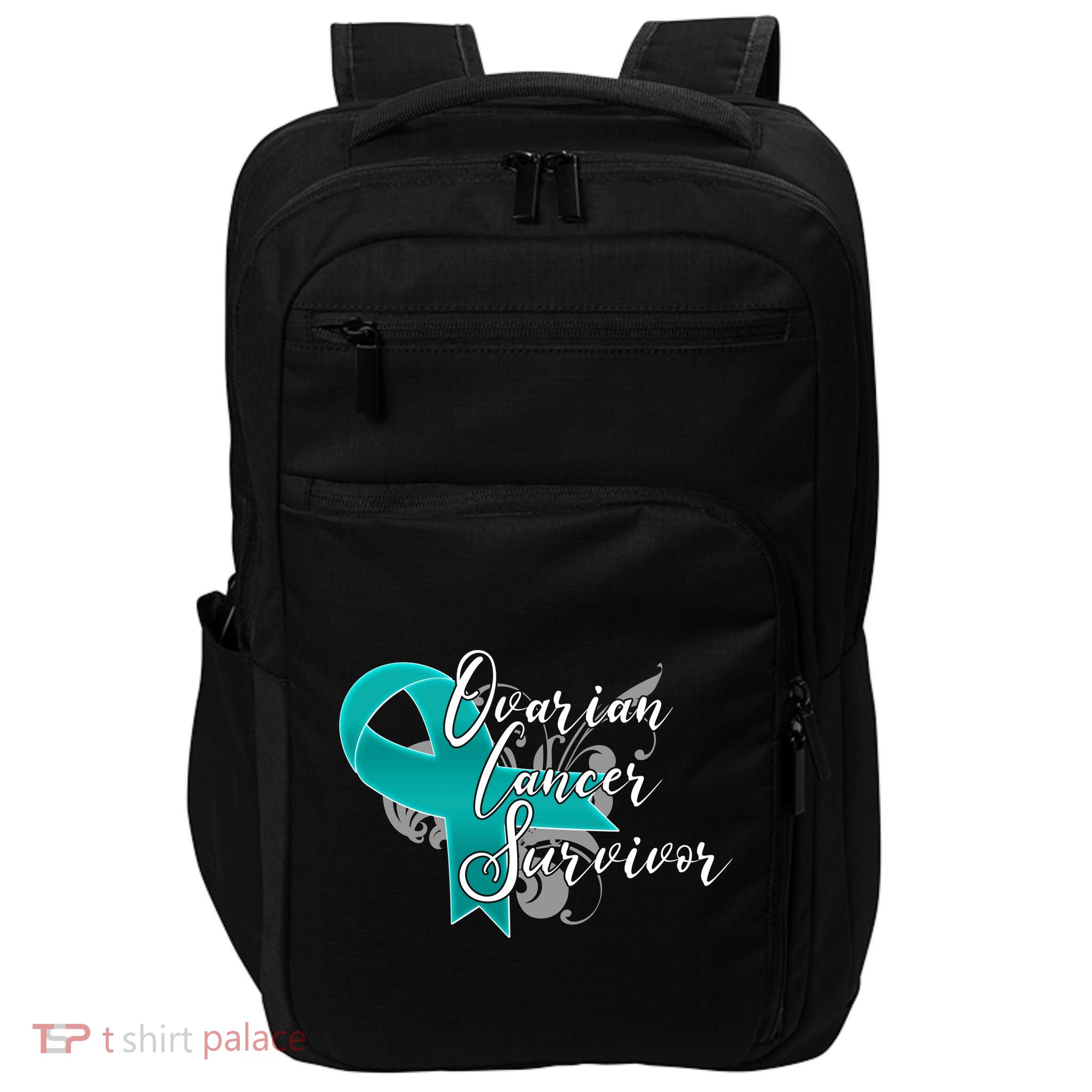 Ovarian Cancer Survivor Awareness Ribbon Impact Tech Backpack