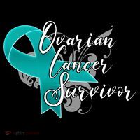 Ovarian Cancer Survivor Awareness Ribbon Drawstring Bag