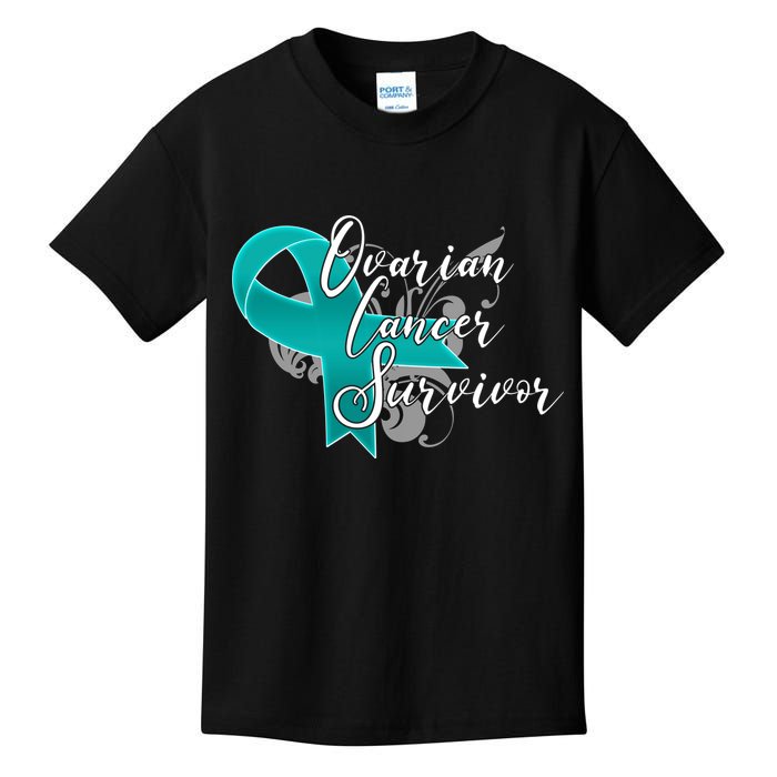 Ovarian Cancer Survivor Awareness Ribbon Kids T-Shirt