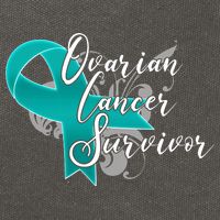 Ovarian Cancer Survivor Awareness Ribbon Cotton Canvas Backpack