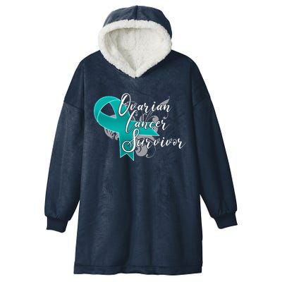 Ovarian Cancer Survivor Awareness Ribbon Hooded Wearable Blanket