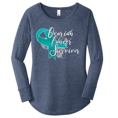 Ovarian Cancer Survivor Awareness Ribbon Women's Perfect Tri Tunic Long Sleeve Shirt