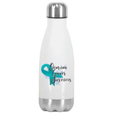 Ovarian Cancer Survivor Awareness Ribbon Stainless Steel Insulated Water Bottle