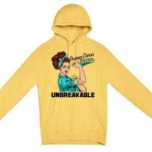 Ovarian Cancer Warrior Unbreakable Premium Pullover Hoodie