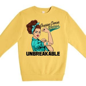 Ovarian Cancer Warrior Unbreakable Premium Crewneck Sweatshirt