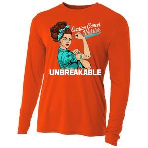 Ovarian Cancer Warrior Unbreakable Cooling Performance Long Sleeve Crew