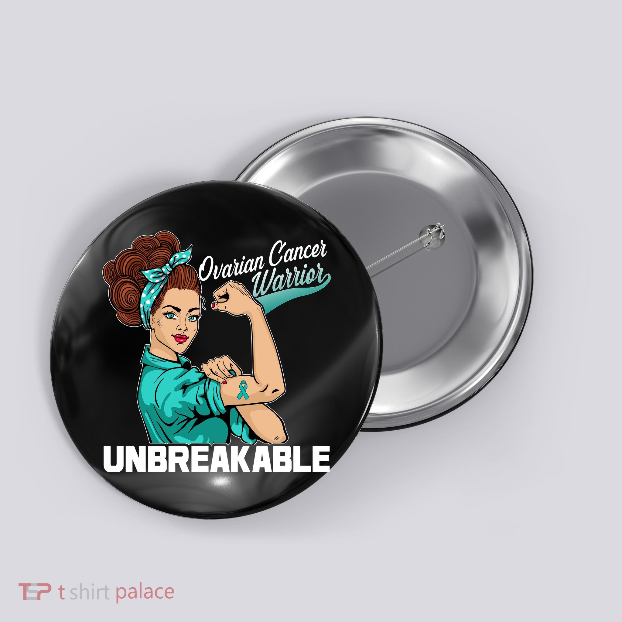 Ovarian Cancer Warrior Unbreakable Button