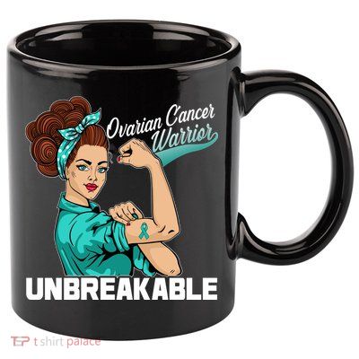 Ovarian Cancer Warrior Unbreakable 11oz C Handle Ceramic Mug