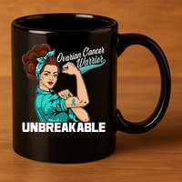 Ovarian Cancer Warrior Unbreakable 11oz C Handle Ceramic Mug