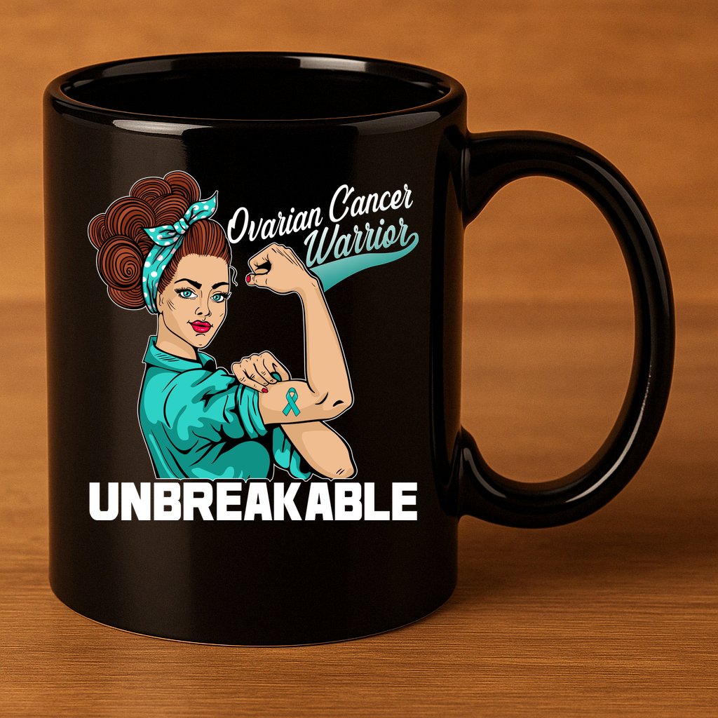 Ovarian Cancer Warrior Unbreakable 11oz C Handle Ceramic Mug