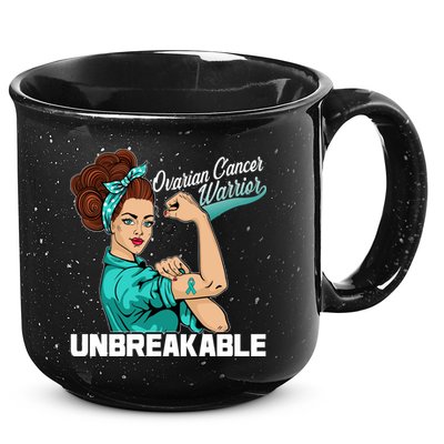 Ovarian Cancer Warrior Unbreakable 15oz Campfire Ceramic Mug