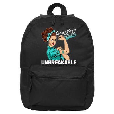 Ovarian Cancer Warrior Unbreakable 16 in Basic Backpack