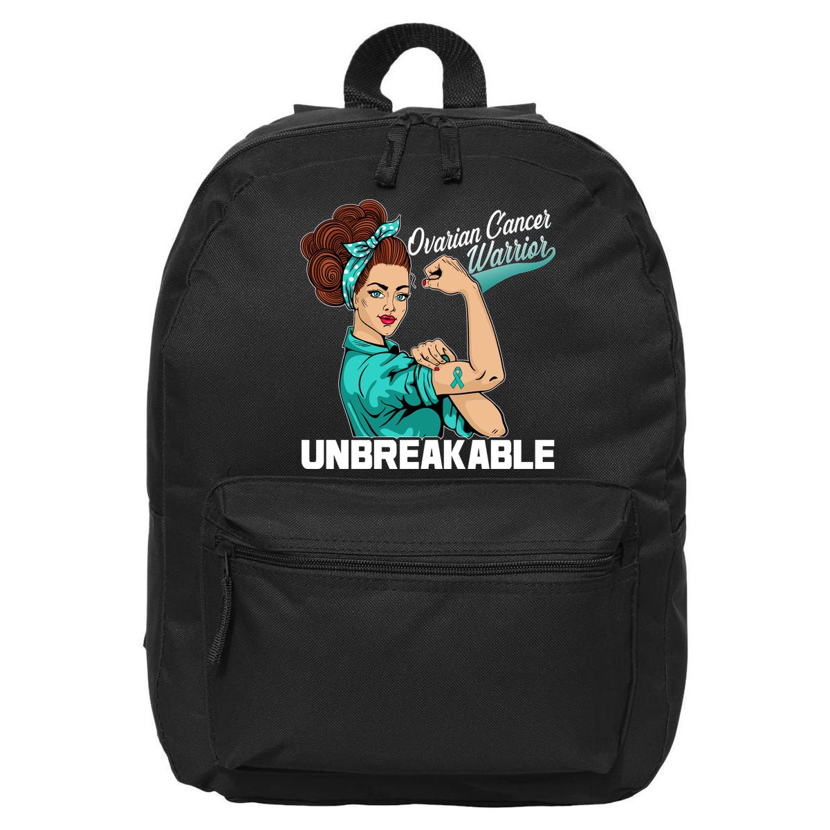 Ovarian Cancer Warrior Unbreakable 16 in Basic Backpack