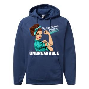 Ovarian Cancer Warrior Unbreakable Performance Fleece Hoodie