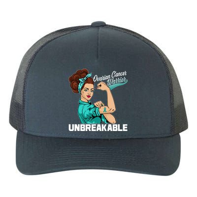 Ovarian Cancer Warrior Unbreakable Yupoong Adult 5-Panel Trucker Hat