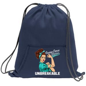 Ovarian Cancer Warrior Unbreakable Sweatshirt Cinch Pack Bag