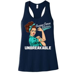 Ovarian Cancer Warrior Unbreakable Women's Racerback Tank