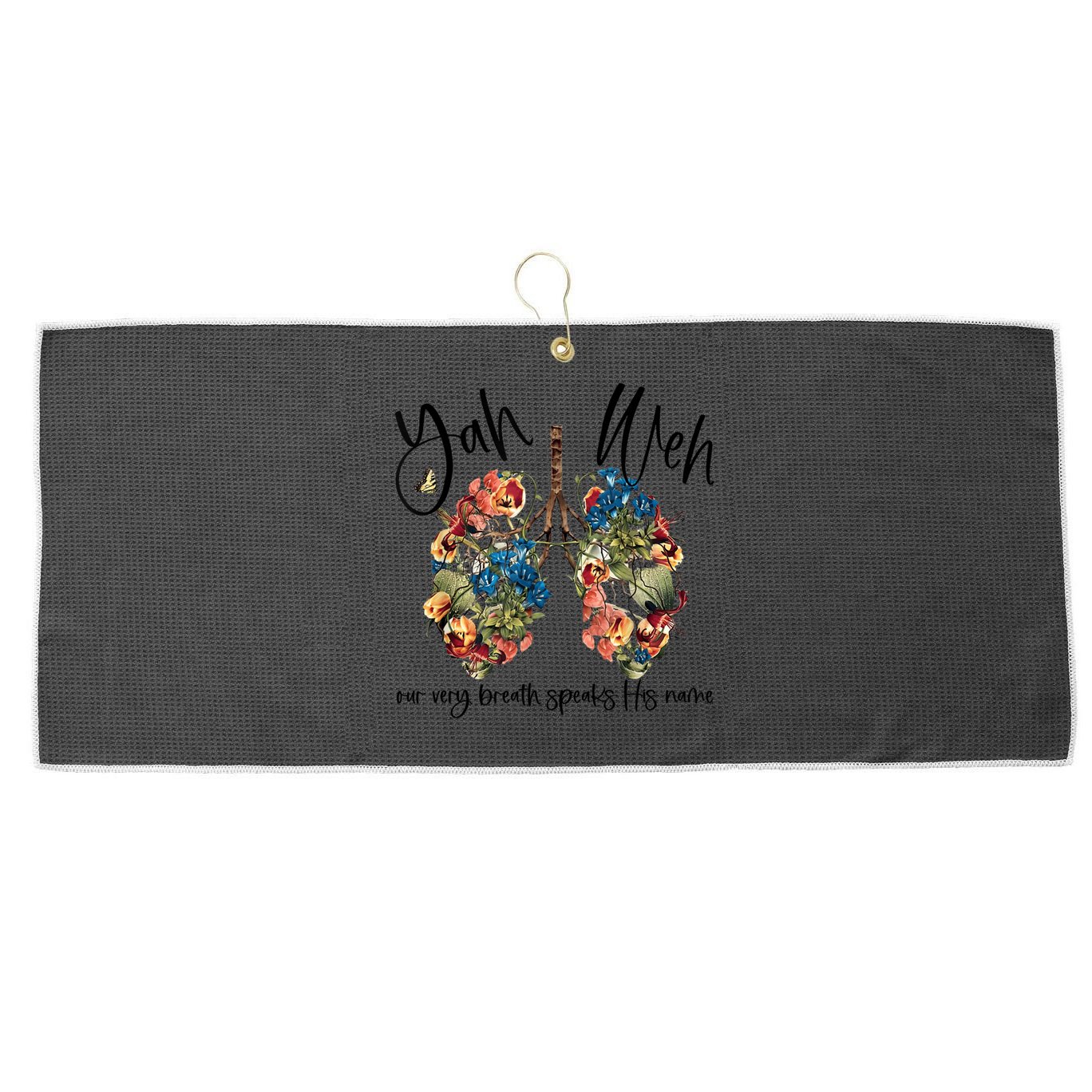 Our Very Breath Speaks His Name Yhwh Christian Religious Gift Large Microfiber Waffle Golf Towel