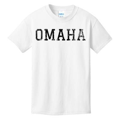 Omaha Vintage Black Text Apparel Kids T-Shirt