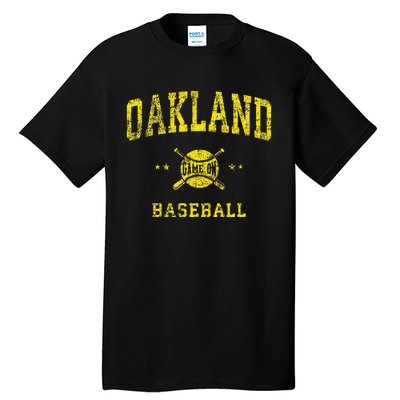 Oakland Vintage Baseball Throwback Retro Design Tall T-Shirt