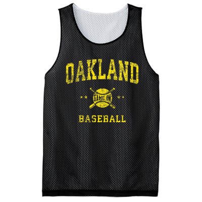 Oakland Vintage Baseball Throwback Retro Design Mesh Reversible Basketball Jersey Tank