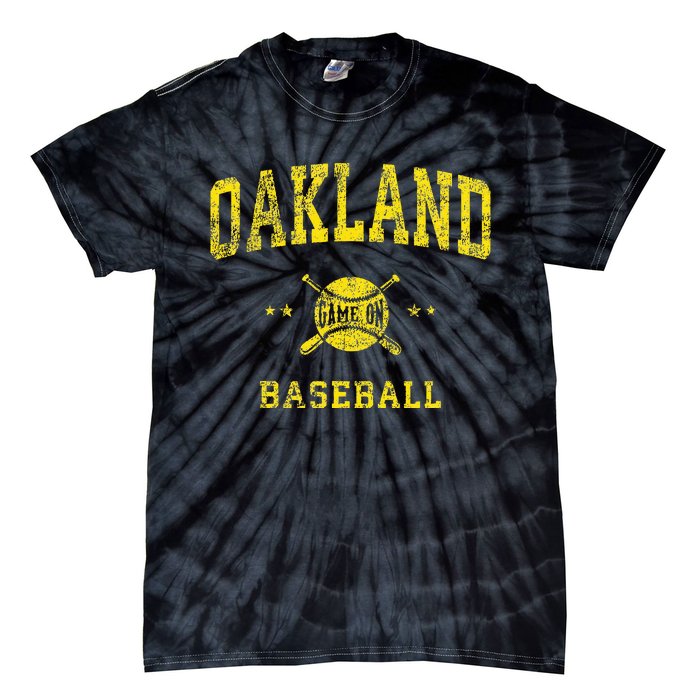 Oakland Vintage Baseball Throwback Retro Design Tie-Dye T-Shirt