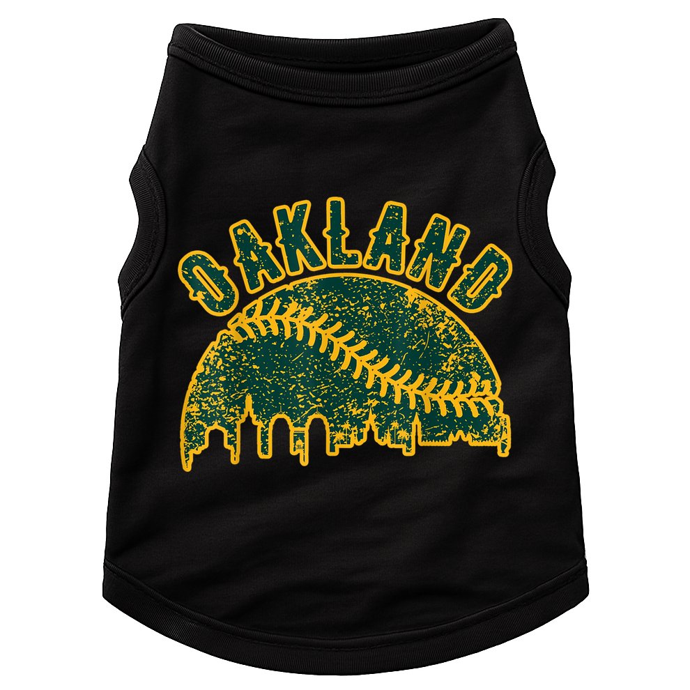 Oakland Vintage Baseball Distressed Gameday Retro Cute Gift Doggie Tank