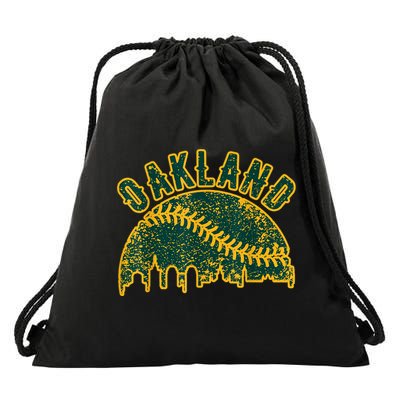 Oakland Vintage Baseball Distressed Gameday Retro Cute Gift Drawstring Bag